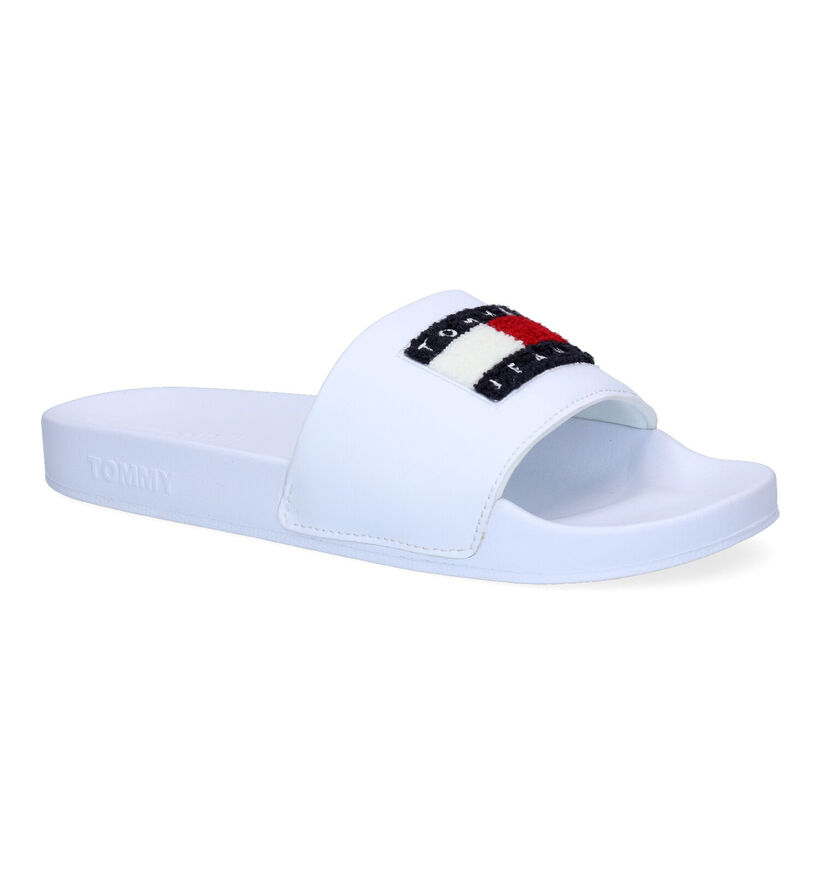 Tommy Hilfiger Witte Badslippers in stof (300620)