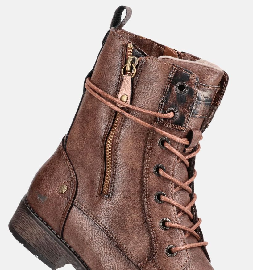 Mustang Cognac Boots met Veter en Rits voor dames (378897)