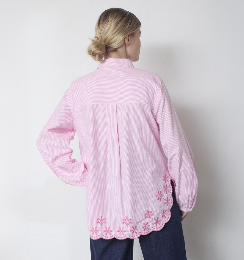 Sisters Point Istea Roze/Witte Gestreept Hemd voor dames (374890)