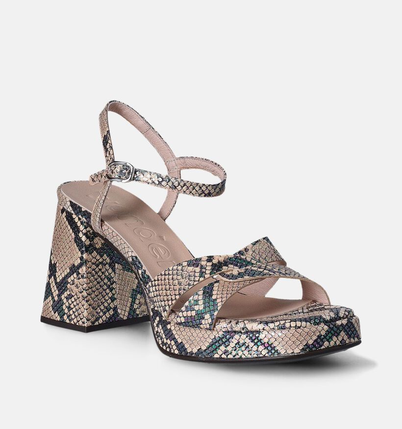 Wonders Beige Sandalen met blokhak voor dames (357827)