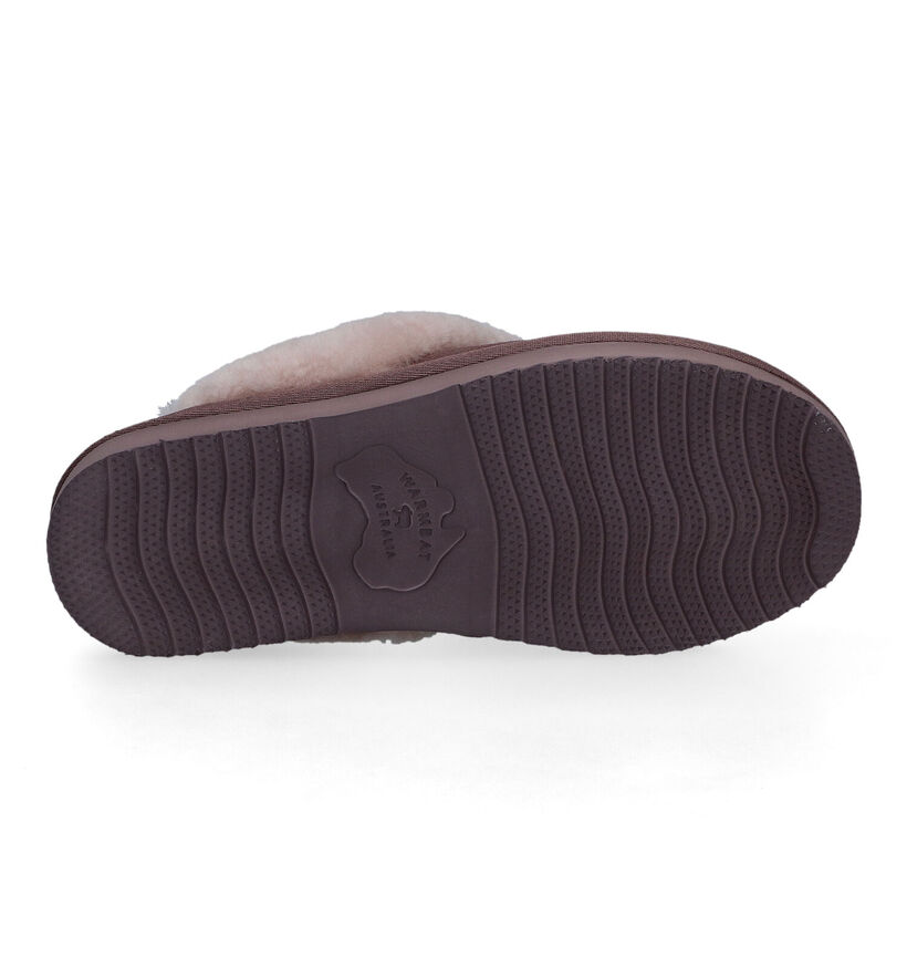 Warmbat Flurry Cognac Wollen Pantoffels voor dames (329908)