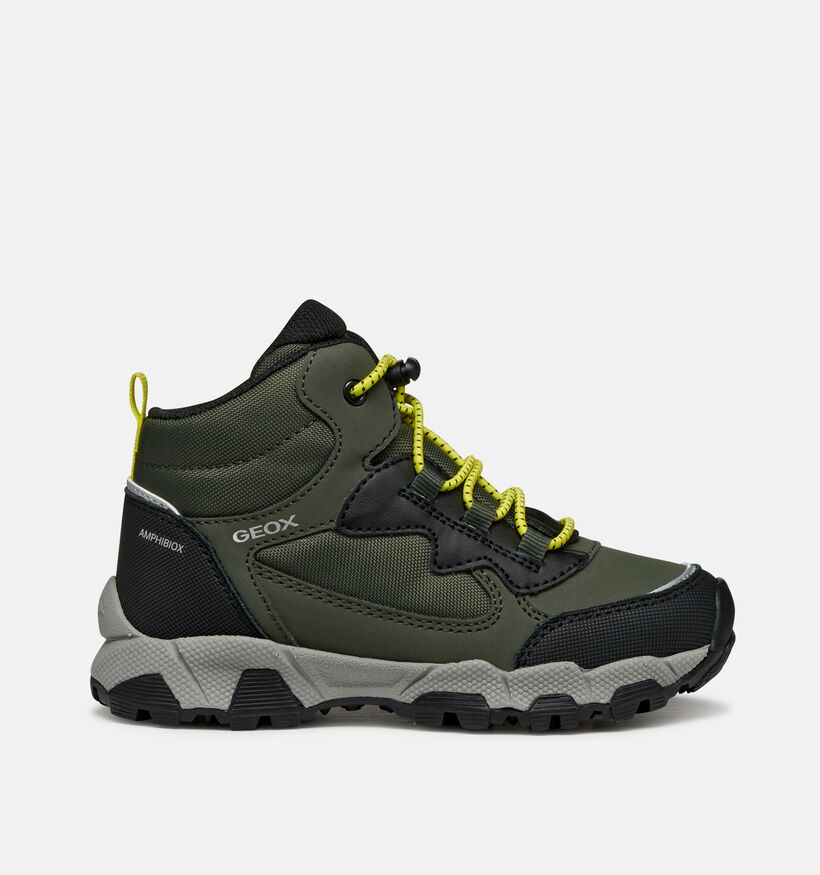 Geox Magnetar Boy Baskets montantes en Vert kaki pour gar&ccedil;ons (377749) - pour semelles orthop&eacute;diques
