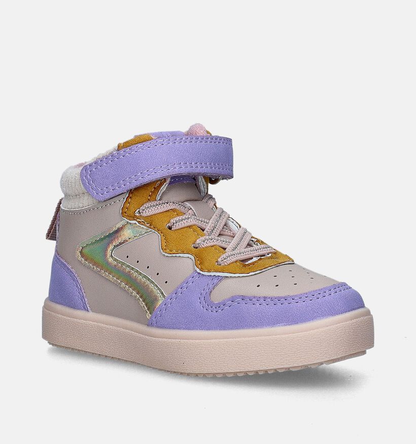 Milo & Mila Paarse Hoge sneakers voor meisjes (346937)