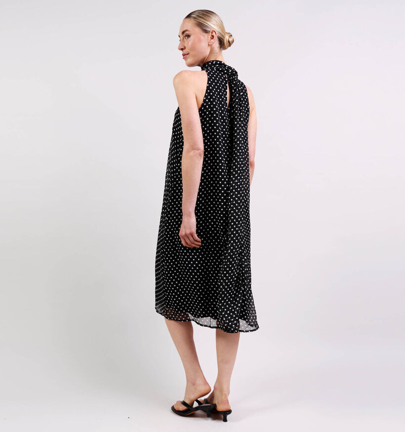 JDY Polka Halterneck Robe mi-longue en Noir/Blanc pour femmes (373901)