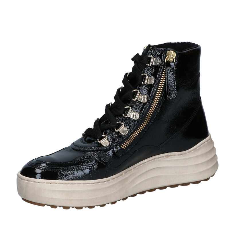 Gabor OptiFit Zwarte Hoge Sneakers in leer (297433)