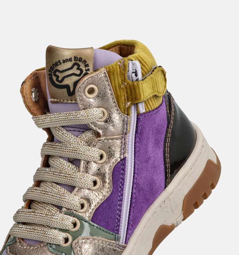 STONES and BONES Karin Gouden/Paarse Sneakers voor meisjes (362016) - geschikt voor steunzolen