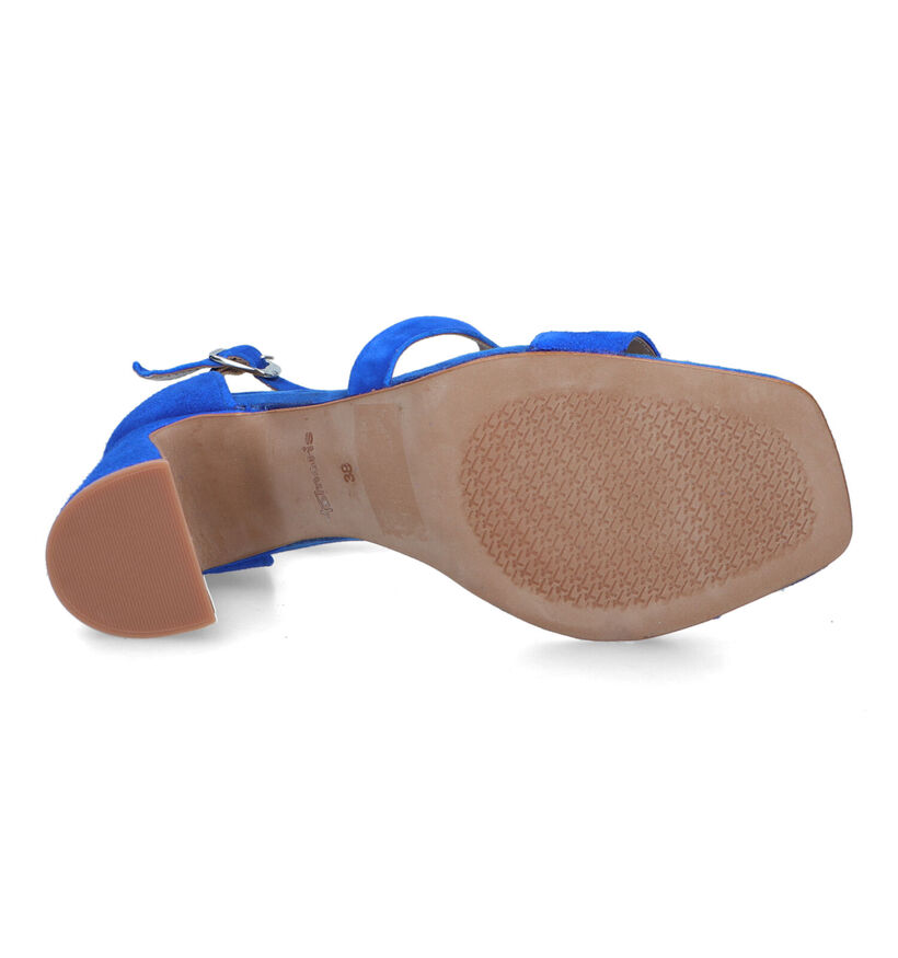 Tamaris Blauwe Sandalen met gesloten hiel in nubuck (322350)