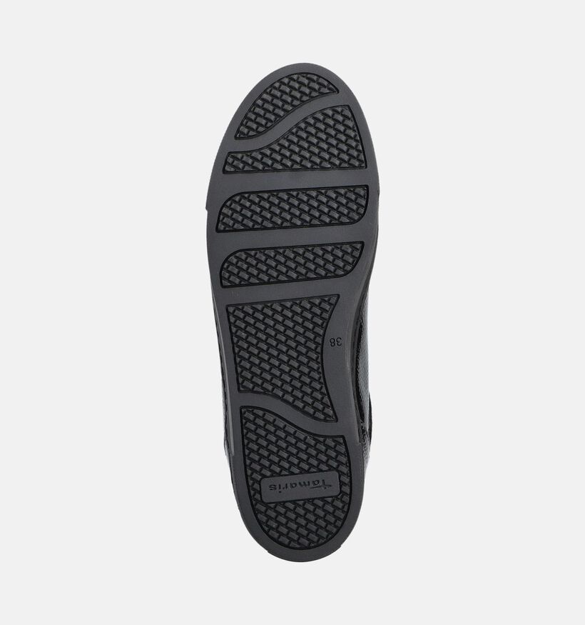 Tamaris Chaussures à lacets zippées vernies en Noir pour femmes (360676) - pour semelles orthopédiques