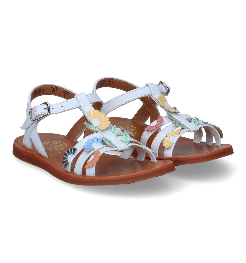 Pom d'Api Plagette Multi Daisy Cognac Sandalen voor meisjes (304780)