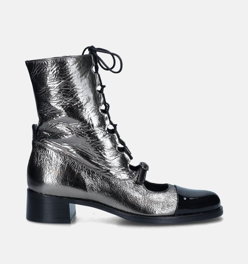 Zinda Bottillons avec talon carré en Argent pour femmes (348498)