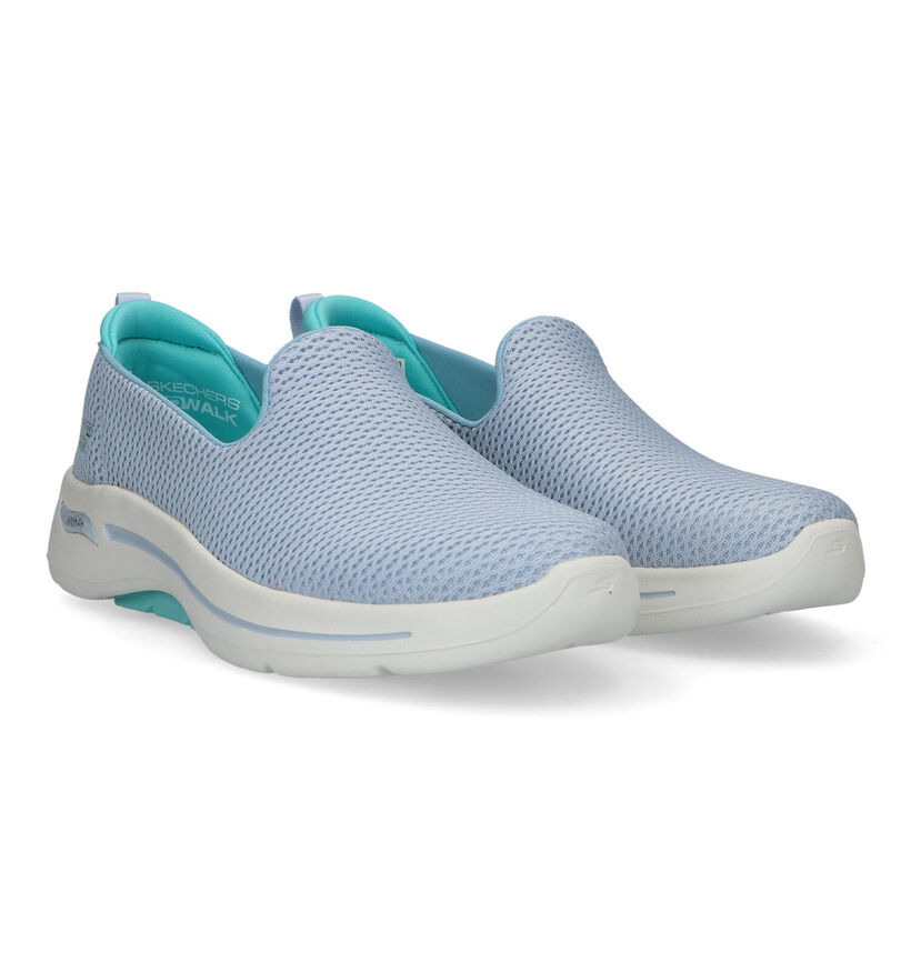 Skechers Go Walk Arch Fit Blauwe Slip-on Sneakers voor dames (319366) - geschikt voor steunzolen