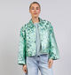 Pieces Molly Jacquard Greenery Flowers Groene Jas voor dames (381155)