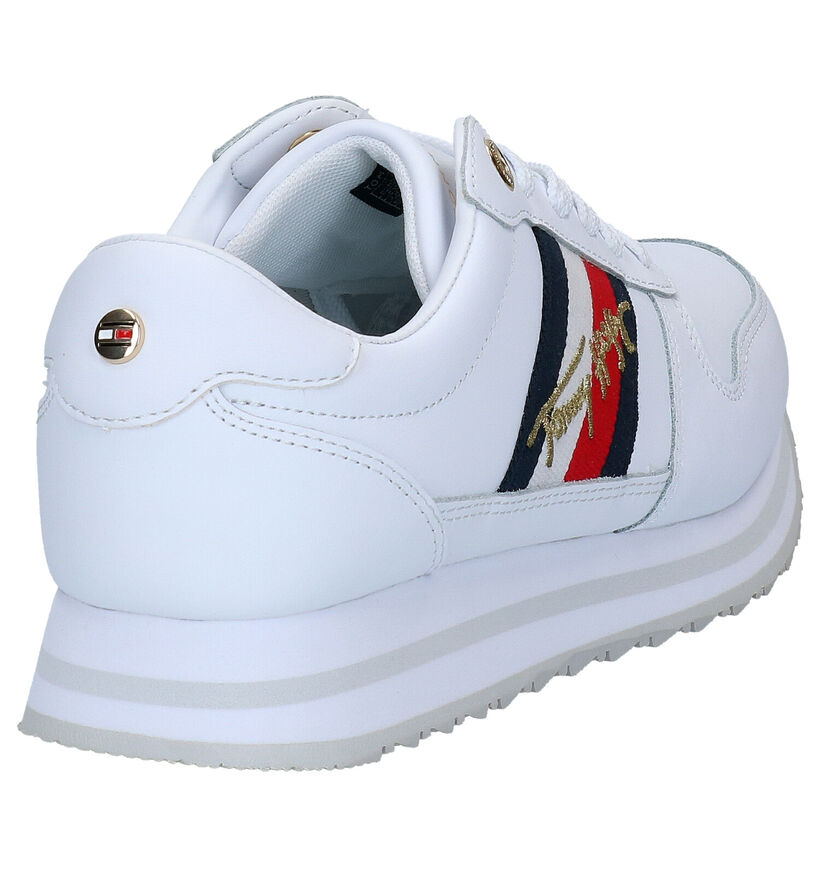 Tommy Hilfiger Signature Runner Witte Veterschoenen in kunstleer (279977)