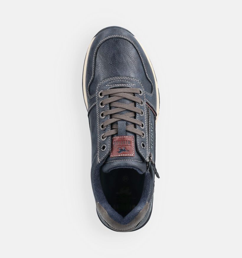 Mustang Donkerblauwe Schoenen met Veter en Rits voor heren (377346) - geschikt voor steunzolen