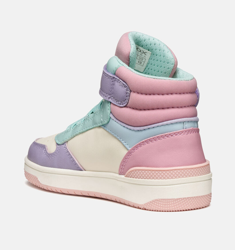 Geox Pastel Roze/Witte Hoge Sneakers voor meisjes (360337) - geschikt voor steunzolen