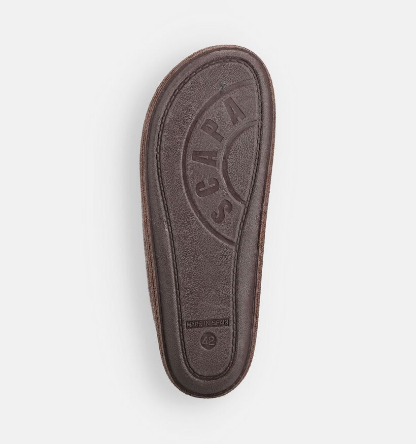 Scapa Pantoufles ferm&eacute;es en Brun pour hommes (380971) - pour semelles orthop&eacute;diques