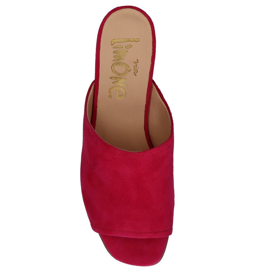 Via Limone Nu-pieds à talons en Rose fuchsia en daim (235690)