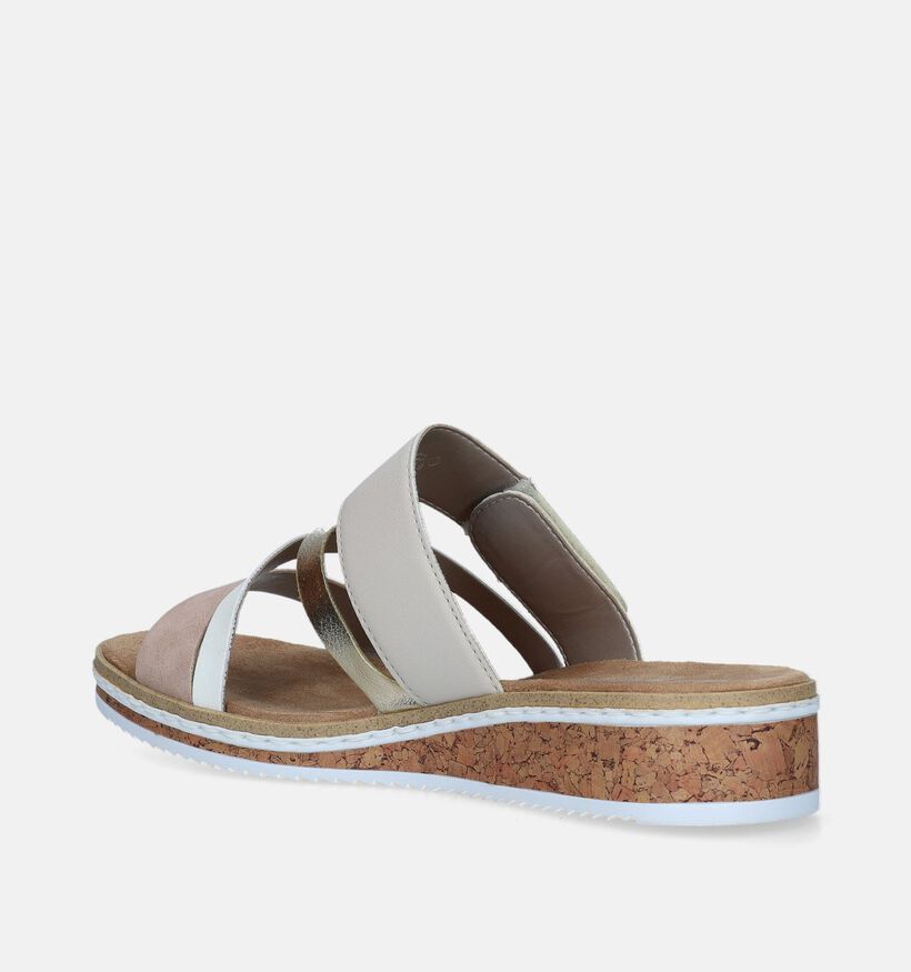 Rieker Nu-pieds compensées en Beige pour femmes (339062)