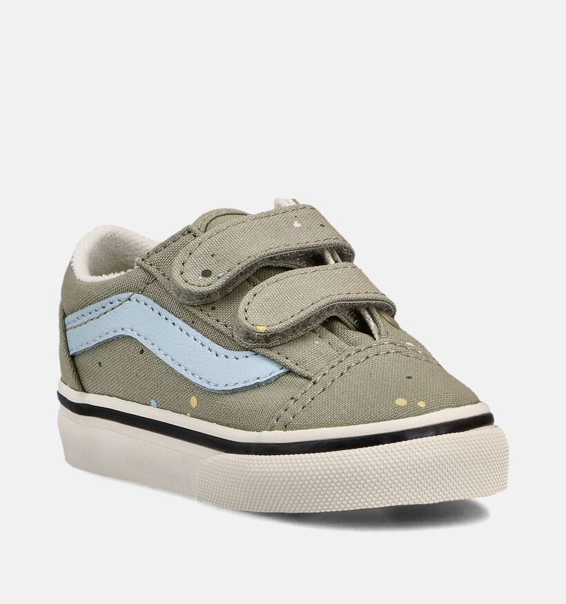 Vans Old Skool Baskets basses en Vert pour filles, gar&ccedil;ons (368986)