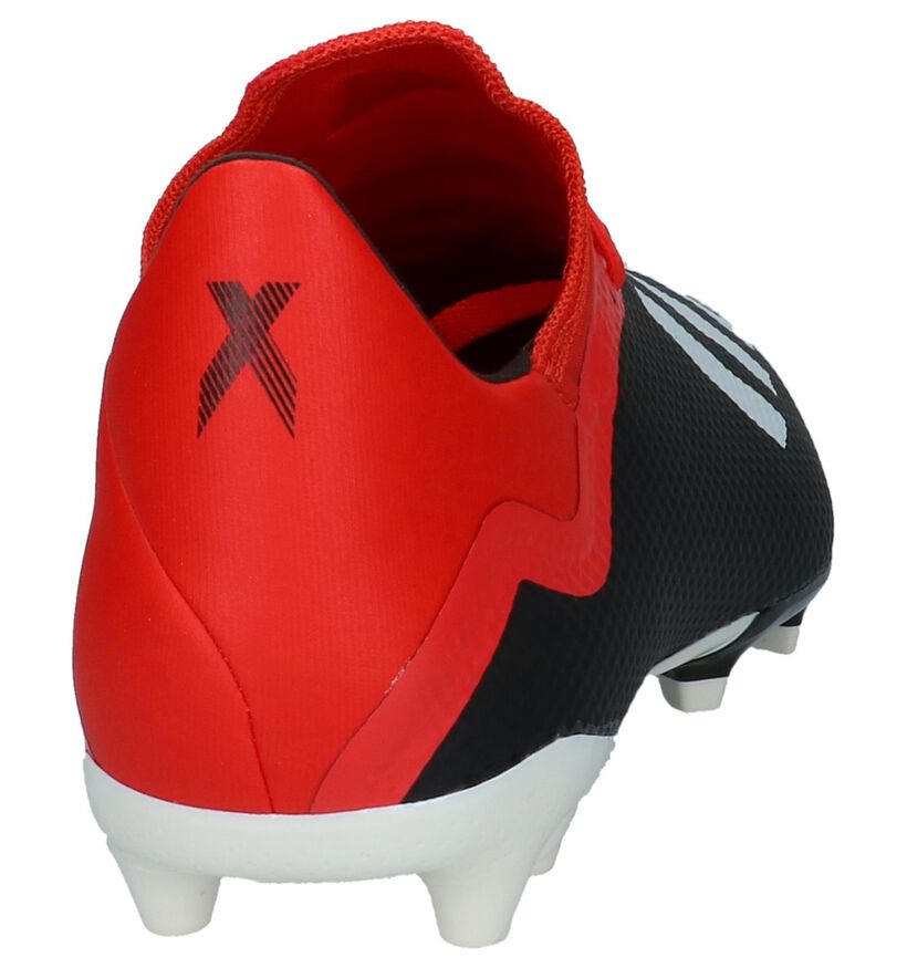 Zwart/Rode Voetbalschoenen adidas X 18.3 FG in kunstleer (236084)