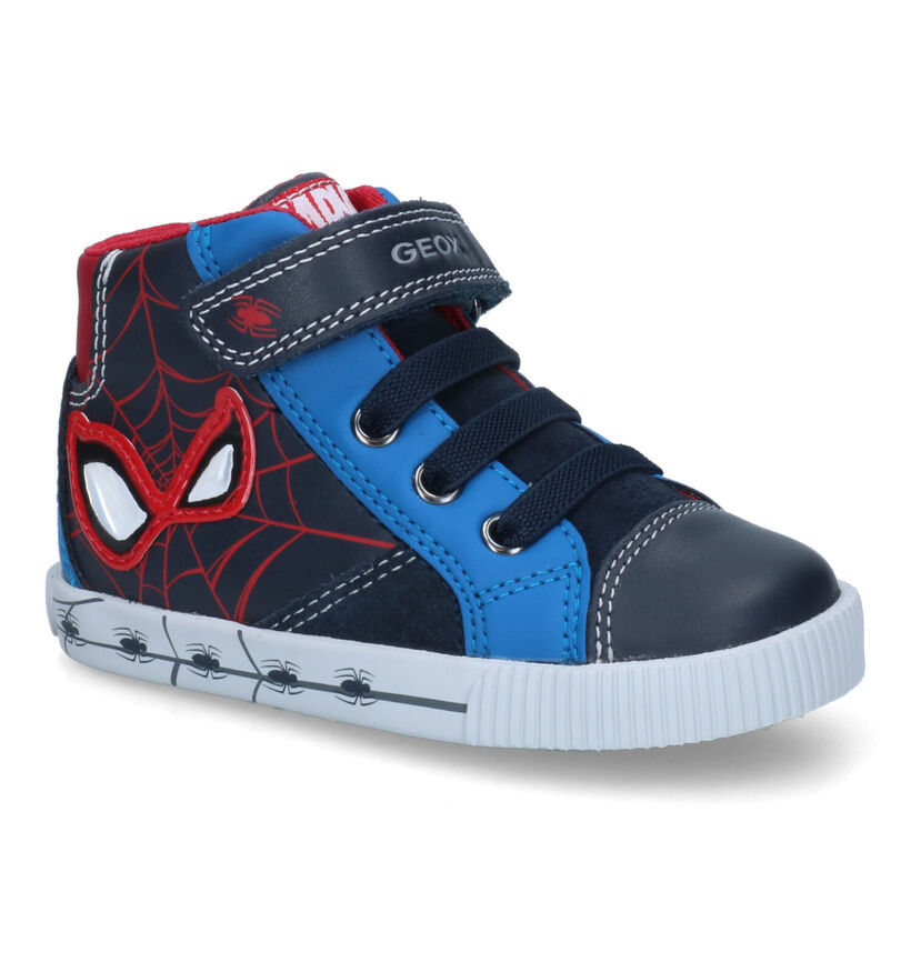 Geox Kilwi Blauwe Sneakers Marvel Spiderman in nubuck (317568)