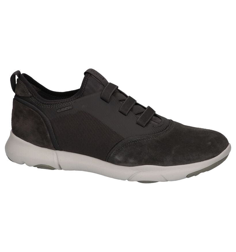 Donkergrijze Casual Instappers Geox Nebula in daim (220227)