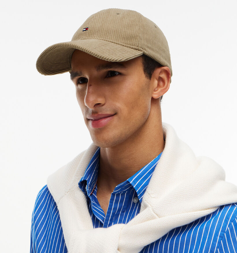 Tommy Hilfiger Flag 6 Panel Corduroy Taupe Pet voor heren (379505)