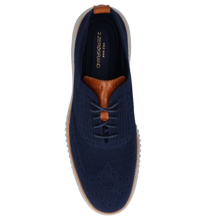 Donkerblauwe Casual Veterschoenen Cole Haan Zerogrand in stof (240727)