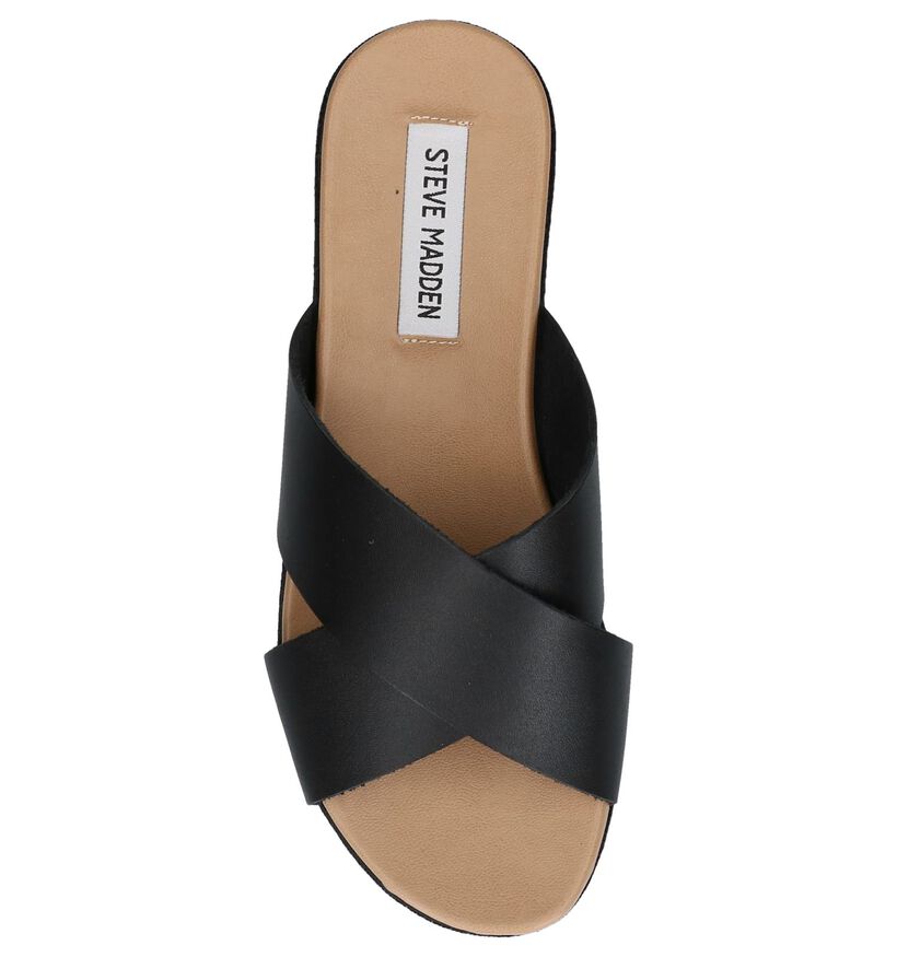 Steve Madden Asher Nu-pieds en Noir en cuir (245275)