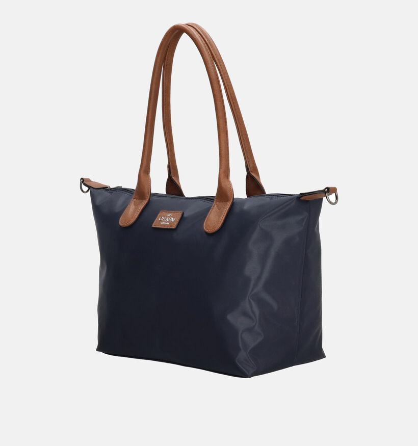 Charm London Donkerblauwe/Cognac Shoppertas voor dames (374389)