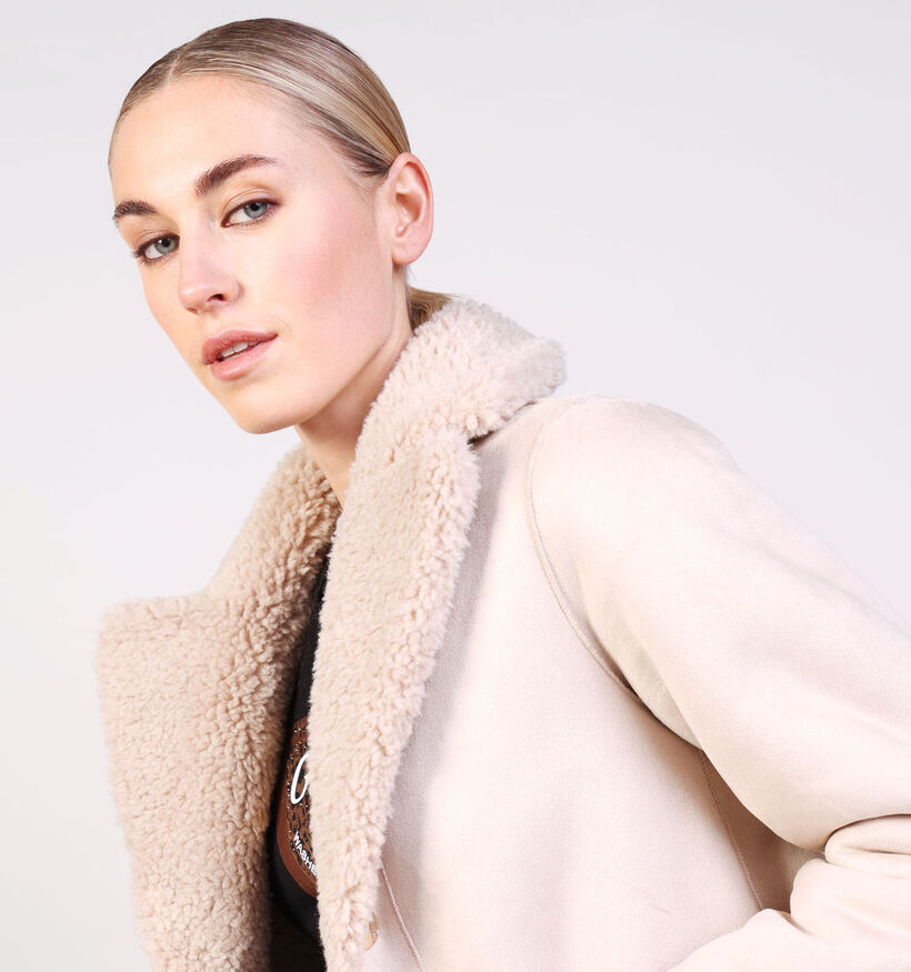 Minus Alda Faux Fur Beige Bodywarmer voor dames (359847)