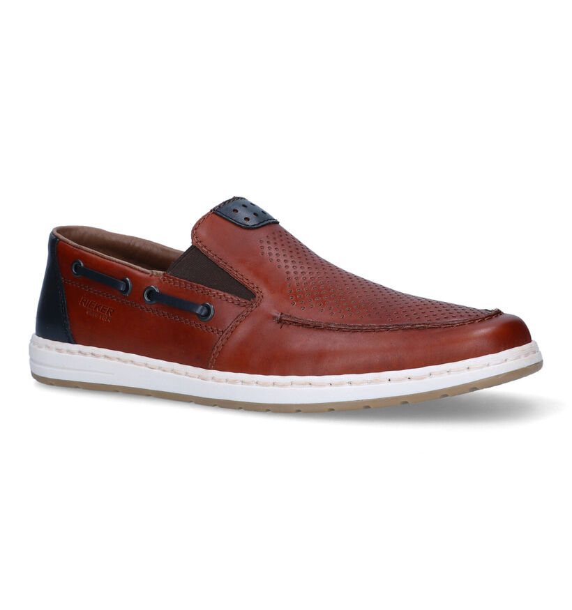 Rieker Chaussures à enfiler en Cognac en cuir (323621)