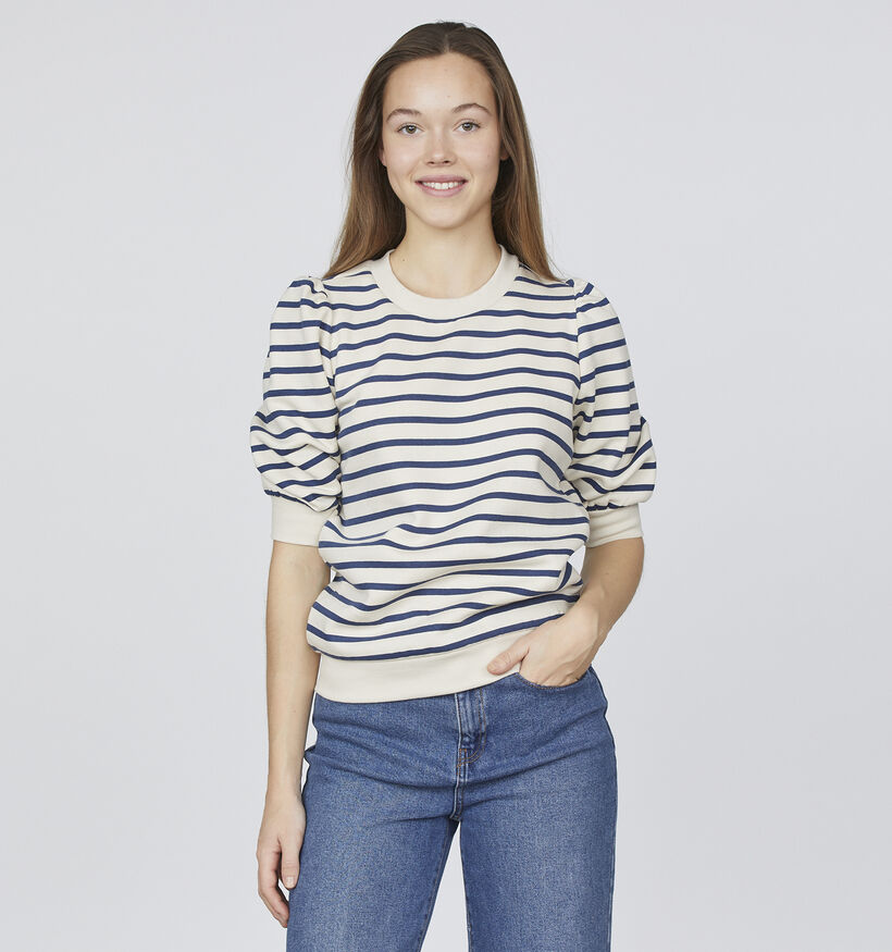 SISTERS POINT New Peva Puff Pull rayé en Bleu pour femmes (363317)