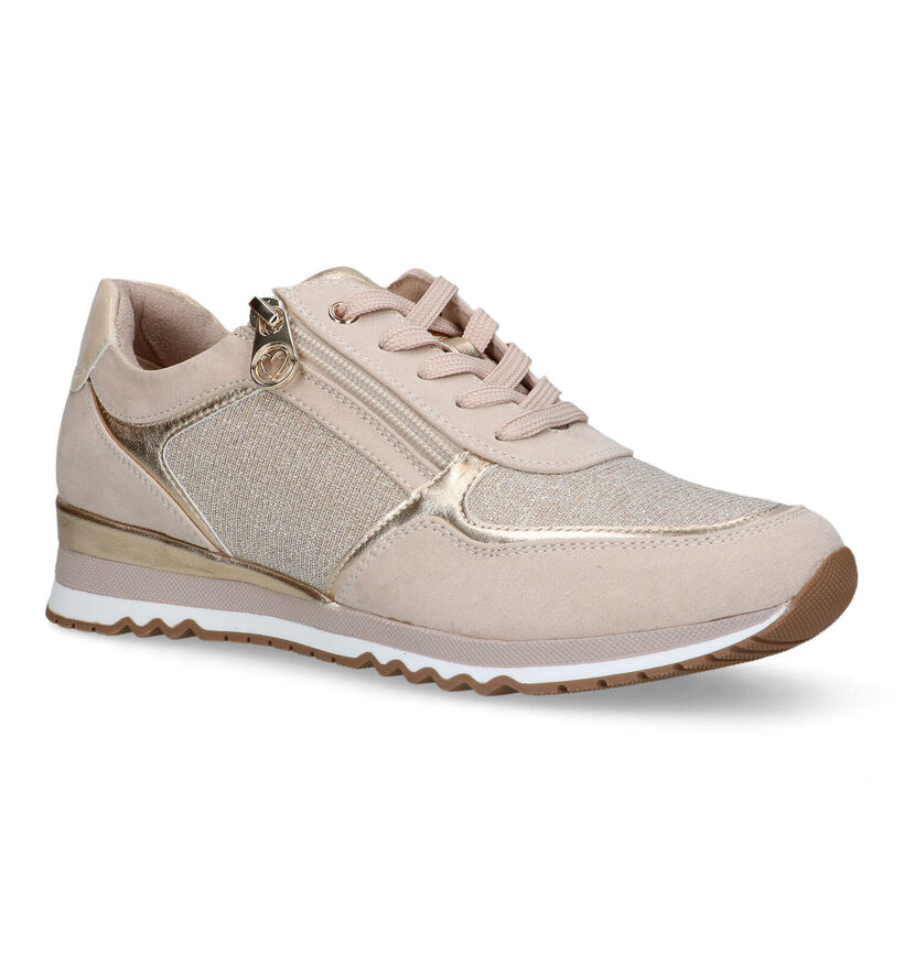 Marco Tozzi Beige Veterschoenen voor dames (320359) - geschikt voor steunzolen