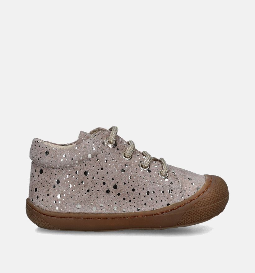 Naturino Cocoon Suede Dotted Beige Babyschoentjes voor meisjes (359359) - geschikt voor steunzolen