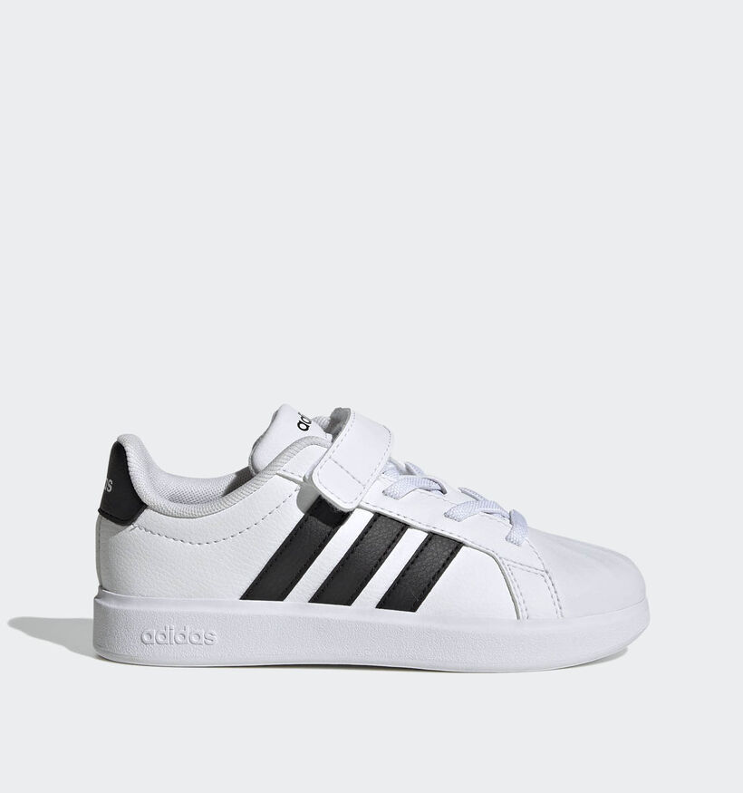 adidas Streettalk Baskets en Blanc/Noir pour filles, gar&ccedil;ons (366781) - pour semelles orthop&eacute;diques