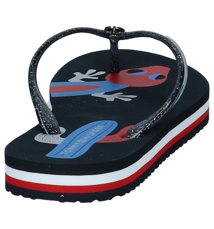 Tommy Hilfiger Playful Print Teenslippers Blauw, , pdp