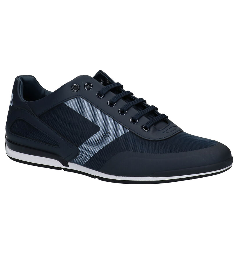 Hugo Boss Saturn Blauwe Veterschoenen in kunstleer (281667)