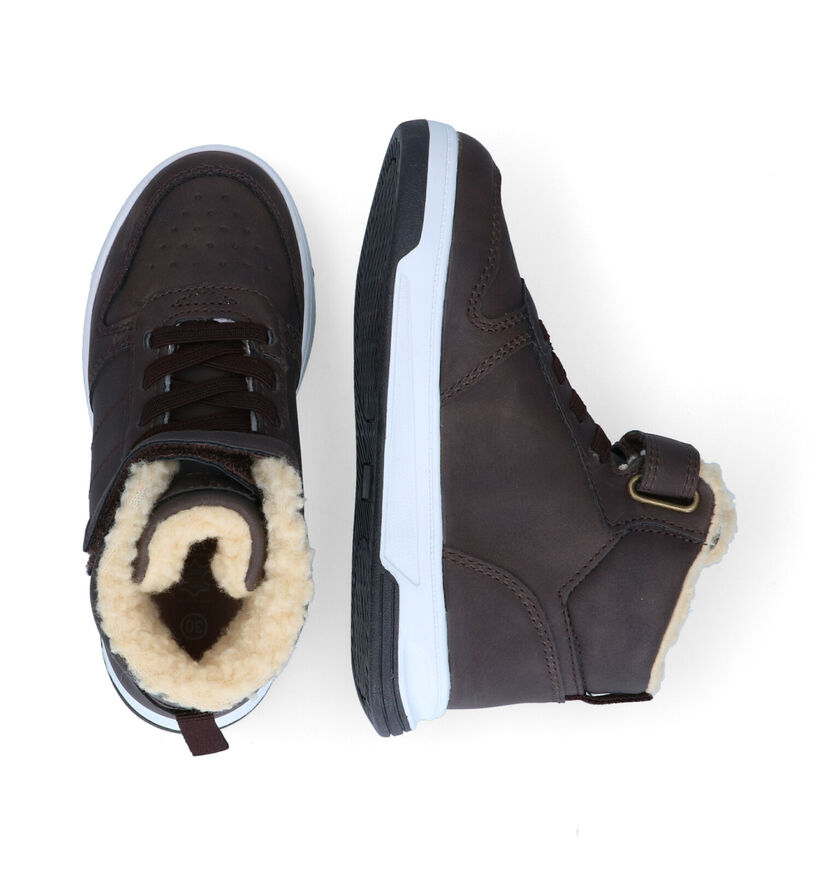 Milo & Mila Bruine Hoge Sneakers in kunstleer (297261)