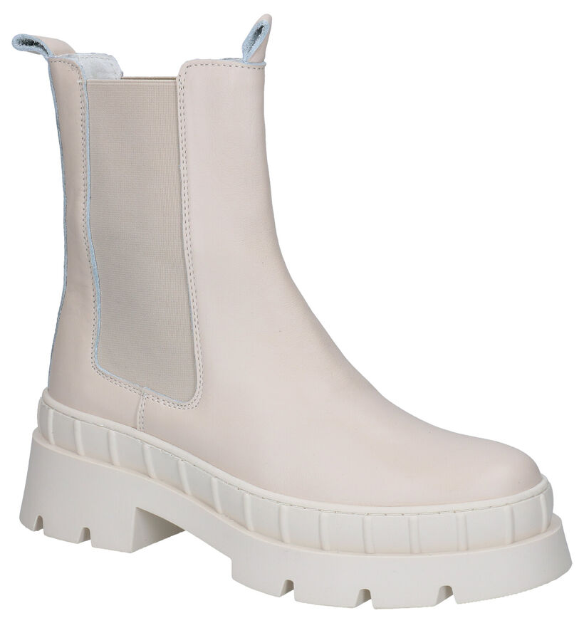 Poelman Bottes courtes en Écru en cuir (300329)