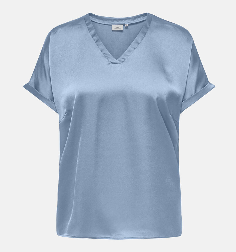 ONLY Carmakoma Brynja Blauwe Satijnen blouse voor dames (353237)