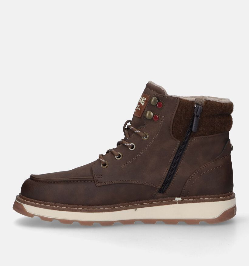 Mustang Boots à lacets en Brun foncé pour hommes (331788)