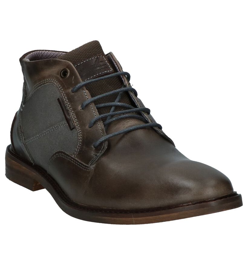 Cognac Geklede Veterboots Bullboxer in stof (239048)