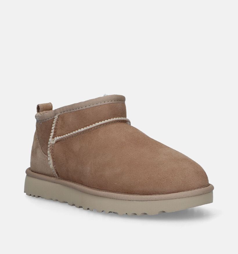 UGG Classic Ultra Mini Bottes en Beige pour femmes (336089)