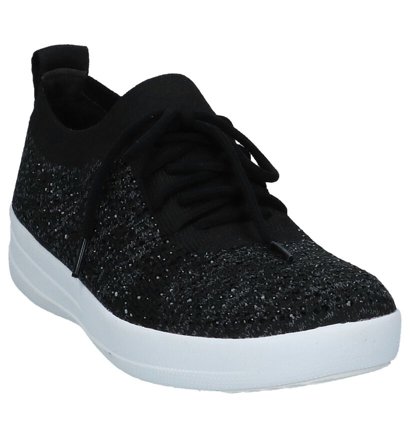 FitFlop Sporty Uberknit Zwarte Slip-on Sneakers in stof (225609)