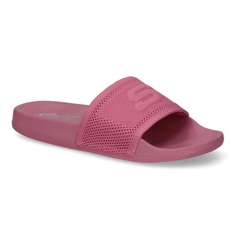 Skechers Pop Ups Indisturbed Claquette de piscine en Rose en textile (305703)