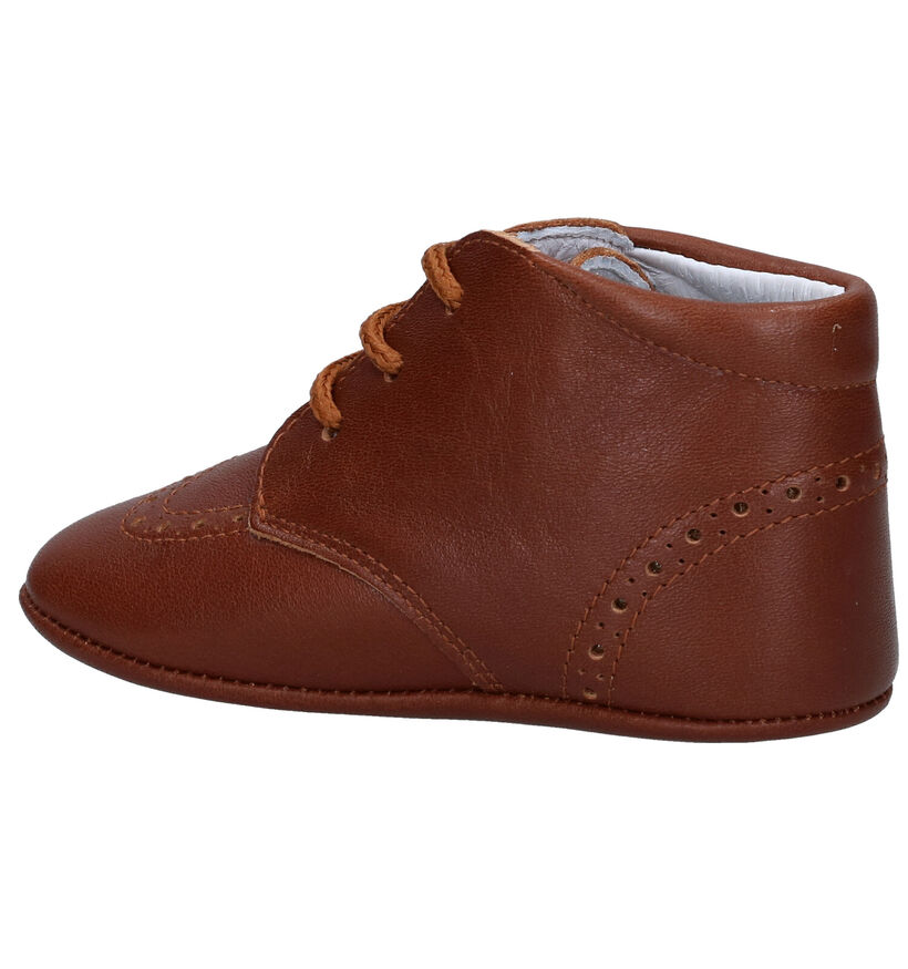 Beberlis Chaussons pour bébé en Cognac en cuir (258912)