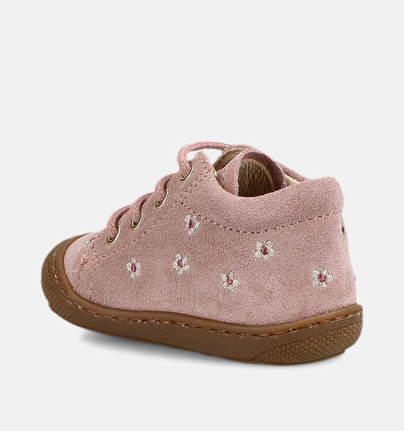Naturino Cocoon Embroidery Chaussures b&eacute;b&eacute; en Rose pour filles (380179) - pour semelles orthop&eacute;diques
