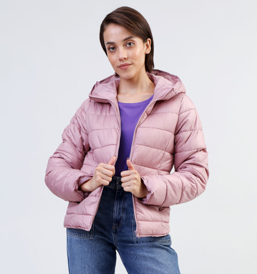 Pieces Birdie Manteau puffer en Rose pour femmes (332854)