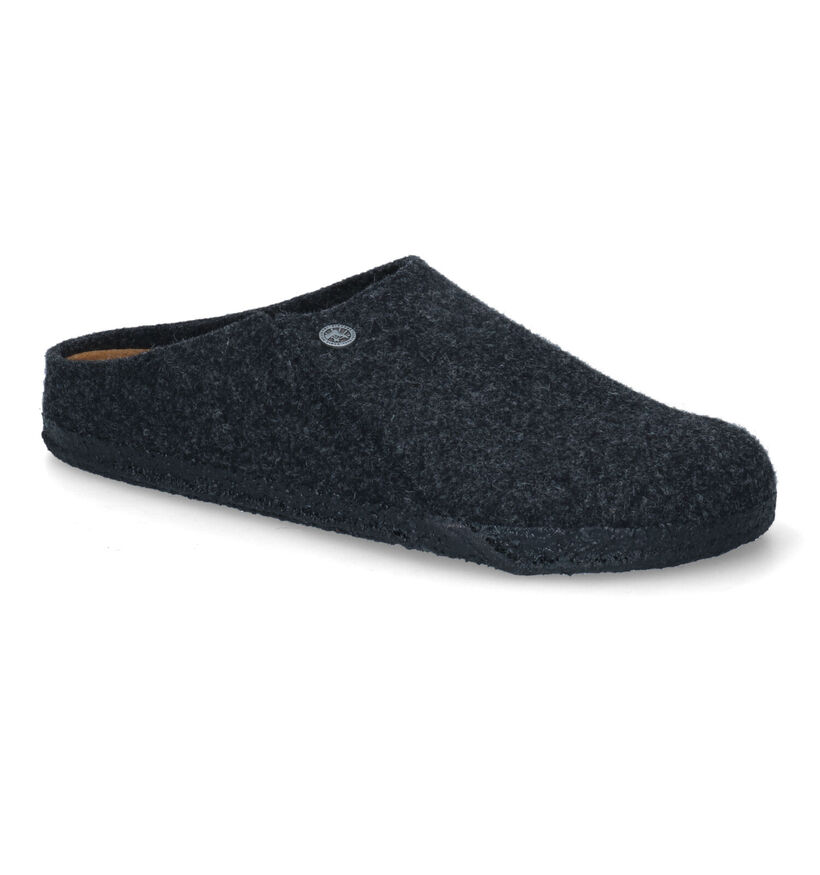 Birkenstock Zermatt Rivet Zwarte Pantoffels in stof (313704)